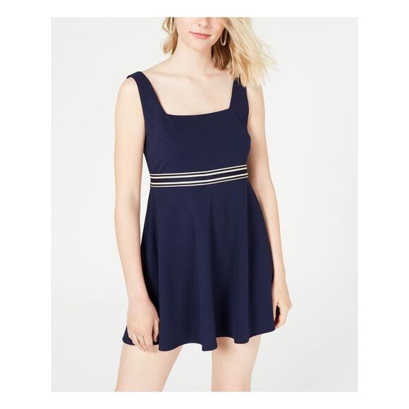 TEEZE ME Dresses & Skirts - TEEZE ME Womens Fit + Flare Mini Dress Sleeveless Square Neck Party